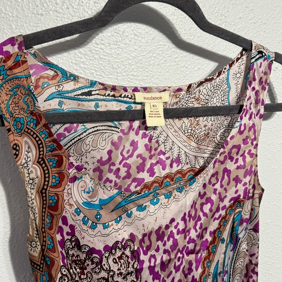 Sundance paisley 100% silk maxi dress size xs - Picture 2 of 6